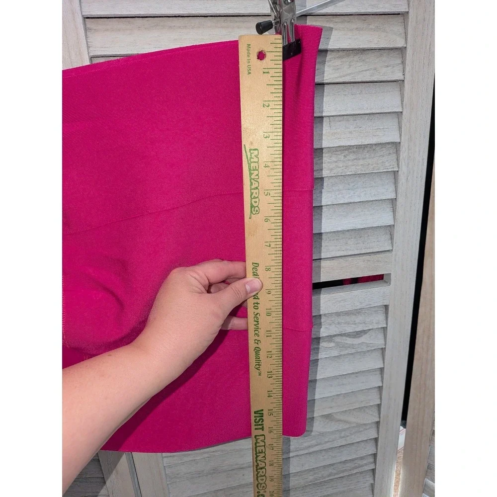 Skims‎ Hot Pink Bandage Swim Mini Skirt Bodycon Crossover Stretchy Ribbed Pink